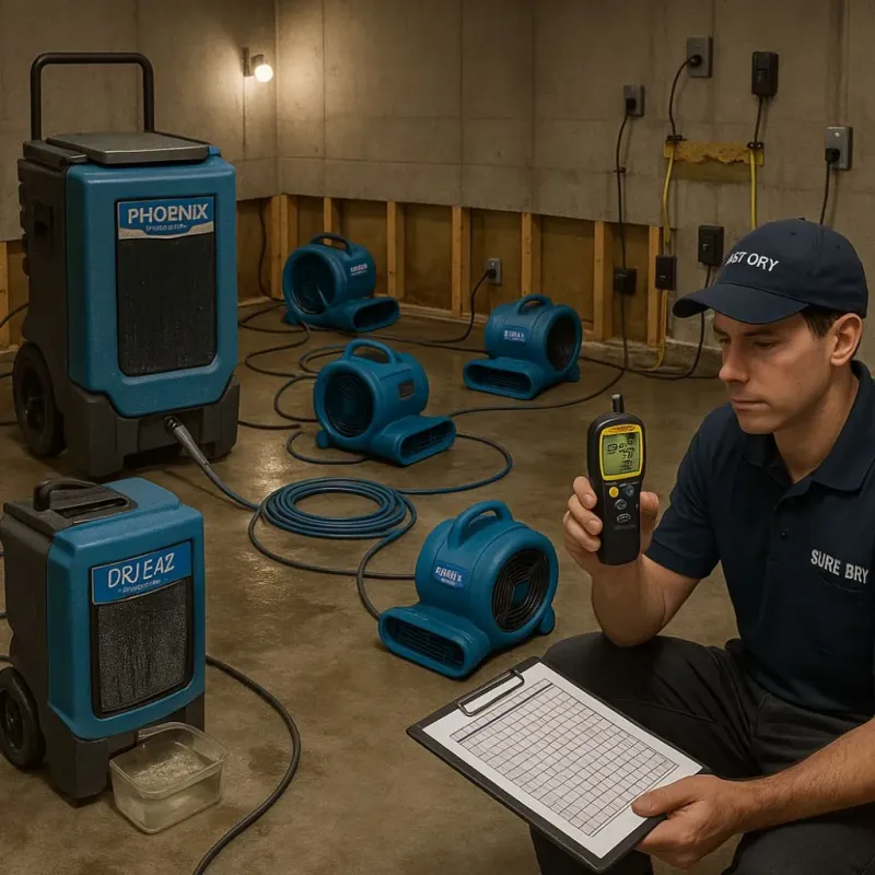 Structural Drying and Dehumidification process in Sheldon, IA